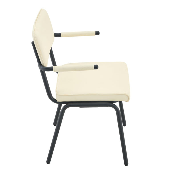 English Elm Dining Chairs Set of 2 Velvet Upholstered with Hangable Arms and Metal Legs W3493P449277