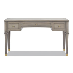 English Elm Jennifer Taylor Home - Dauphin 55" Executive Desk In Grey Cashmere - Stylish Wood Design With 3 Drawers & Gold Accents B2719P238479