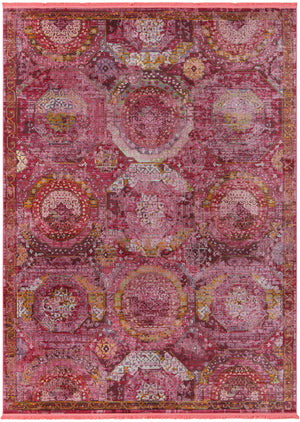 Unique Loom Baracoa Coppelia Machine Made Geometric Rug Pink, Ivory/Olive/Orange/Purple/Pink/Red 8' 0" x 11' 0"
