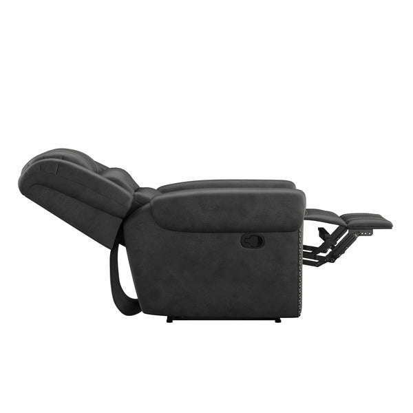 English Elm Wallace & Bay - Gray Gliding Recliner — Slate Gray Fabric Recliner with Smooth Glide, Classic Style, Easy Care Comfort B361P384420