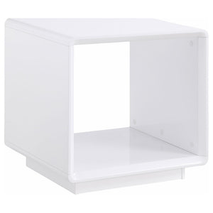 English Elm Fletcher High Gloss Lacquer End Table Open Shelf Modern Living Room Side Accent B062P447998