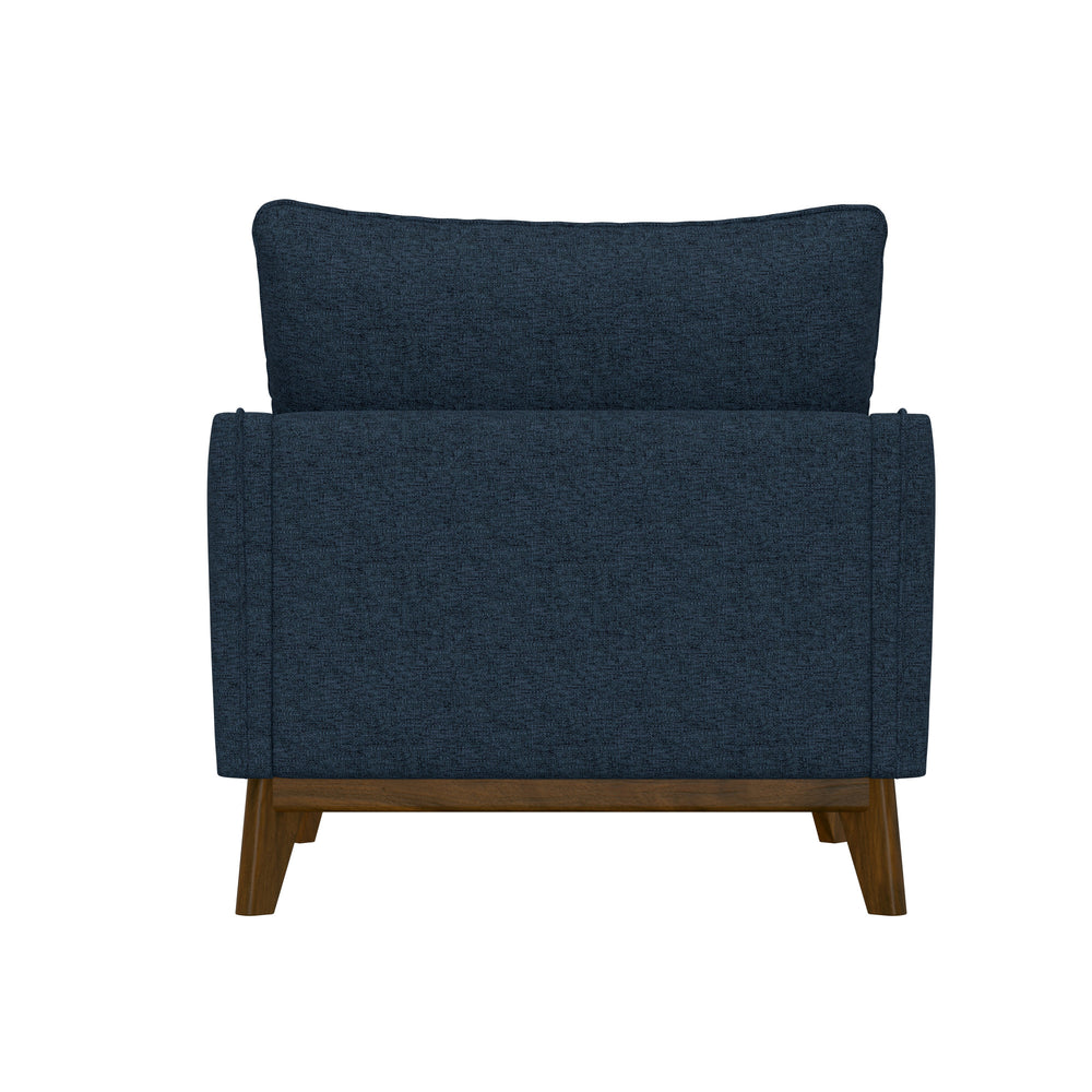English Elm Wallace & Bay - Blue Mid-Century Modern Fabric Chair in Navy Storm – Comfortable, Easy-Care Accent Seat, 35.4"W B361P384457