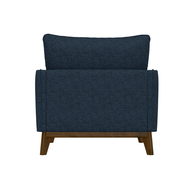 English Elm Wallace & Bay - Blue Mid-Century Modern Fabric Chair in Navy Storm – Comfortable, Easy-Care Accent Seat, 35.4"W B361P384457