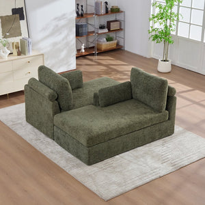 English Elm 63.39" Convertible Chenille Sofa Bed with Pocketed Springs for Compact Living Spaces W3189S00012