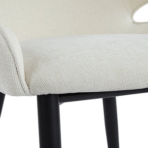 English Elm Modern Shell Back Upholstered Dining Chairs Set of 2 Scandinavian Fabric Seat N772P429023B
