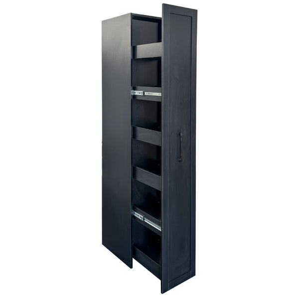 English Elm Black Slim Rolling Kitchen Cart Six Tier Pantry Organizer for Narrow Spaces W331P372820