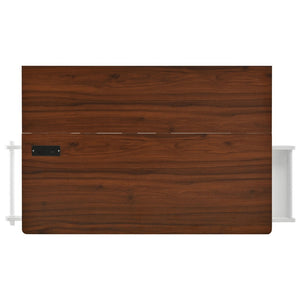 English Elm K&k Fluted Rolling Kitchen Island Faux Marble Top Power Outlet Drop Leaf Storage White N707S000019W