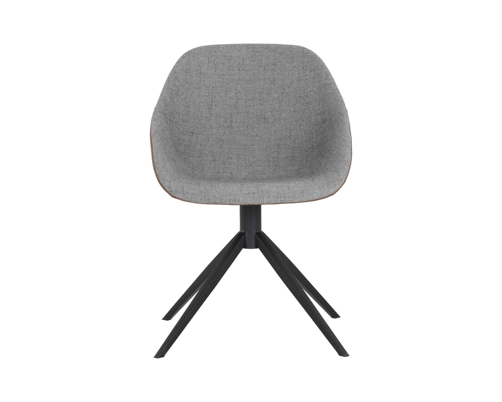 Sunpan Mccoy Swivel Dining Chair - Masculine Charm with Unique Two-Toned Design for Modern Spaces November Grey / Cinnamon Brown