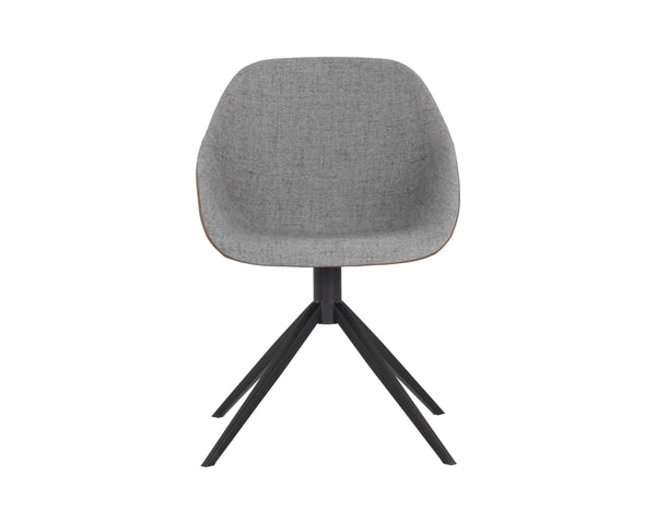 Sunpan Mccoy Swivel Dining Chair - Masculine Charm with Unique Two-Toned Design for Modern Spaces November Grey / Cinnamon Brown