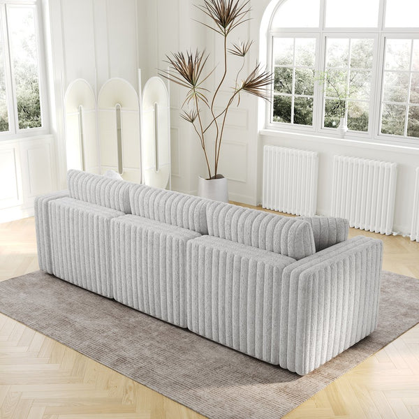 English Elm 106.3" Soft Modular 3-Person Sofa - Plush Comfort With Hidden Storage & Modern Style For Any Room W1767S00009