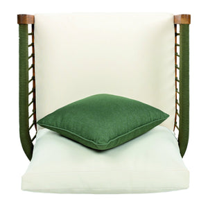 English Elm Christopher Knight Home® - Acacia Wood Outdoor Club Chair with Handwoven Rope, Curved Back & Water-Resistant Cushions for Patio Green,Natural+Beige N767P265743A