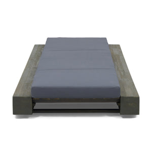 English Elm Christopher Knight Home® - GRAY Broad way/IAN Chaise Lounge Cushion Triple Fold - Weather-Resistant Foam Lined Outdoor Comfort, 27"x76.75"x4" N770P208326G