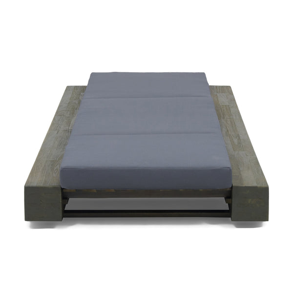 English Elm Christopher Knight Home® - GRAY Broad way/IAN Chaise Lounge Cushion Triple Fold - Weather-Resistant Foam Lined Outdoor Comfort, 27"x76.75"x4" N770P208326G