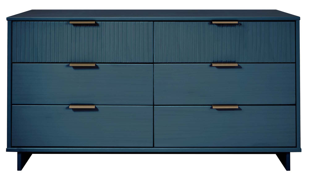 English Elm Granville 55" Dresser In Midnight Blue - Stylish 6-Drawer Storage With Glam Hardware & Modern Design B365S00089