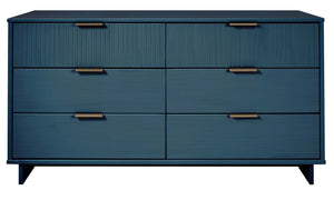 English Elm Granville 55" Dresser In Midnight Blue - Stylish 6-Drawer Storage With Glam Hardware & Modern Design B365S00089