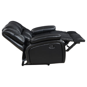 English Elm Elodie Black 2-Piece Reclining Sofa Set with Tufted Faux Leather, Pillowtop Arms & Plush Legrests B062S01113