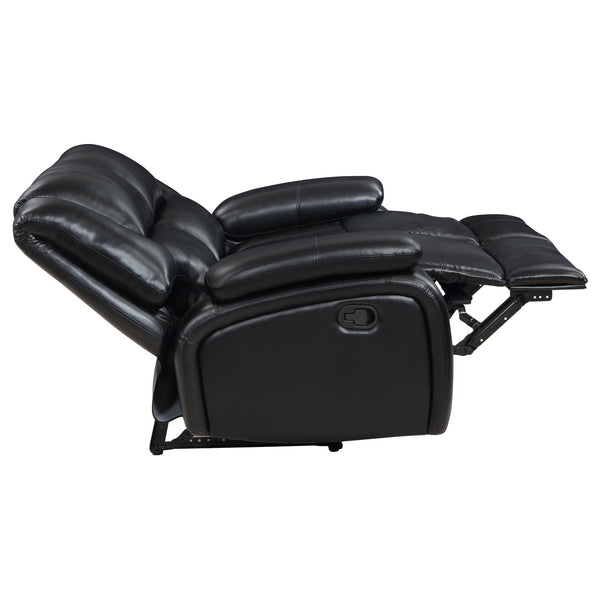 English Elm Elodie Black 2-Piece Reclining Sofa Set with Tufted Faux Leather, Pillowtop Arms & Plush Legrests B062S01113