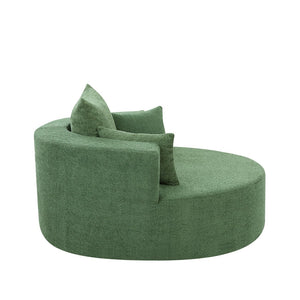 English Elm 360° Swivel Chair Spacious Chenille Barrel Accent Seat with 36.5" Deep Cushion, 360° Comfort for Living Rooms, Bedrooms, Offices, Hotels Green N719S001880F