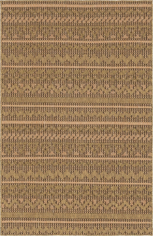 Unique Loom Outdoor Modern Southwestern Machine Made Geometric Rug Light Brown, Brown/Gold 5' 1" x 8' 0"