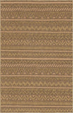 Unique Loom Outdoor Modern Southwestern Machine Made Geometric Rug Light Brown, Brown/Gold 5' 1" x 8' 0"
