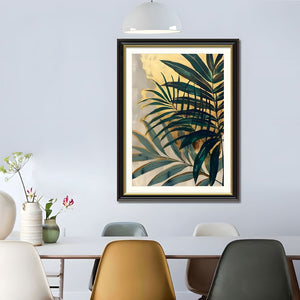 English Elm Set Of 2 Framed Tropical Palm Leaf Canvas Prints – Modern Botanical Wall Art For Any Room Decor T3976P383236-GIGA