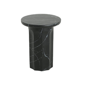 English Elm Christopher Knight Home® - Outdoor Lightweight Concrete Side Table with Luxe Stone Texture Finish, Weatherproof Patio Accent Table Black,marble N773P227901B