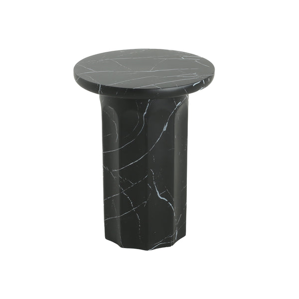 English Elm Christopher Knight Home® - Outdoor Lightweight Concrete Side Table with Luxe Stone Texture Finish, Weatherproof Patio Accent Table Black,marble N773P227901B