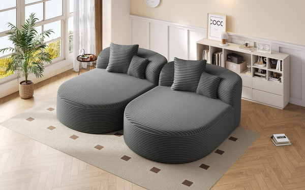 English Elm Swivel Barrel Accent Chair Chenille Tufted Round Club Seat for Living Room Lounge Gray N719S002370E