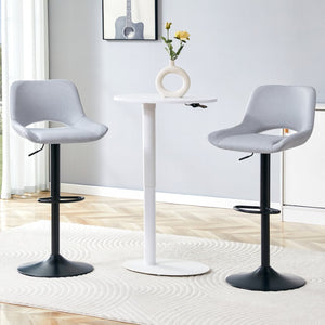English Elm Set of 2 Pu Leather Barstools with Gold Footrest Curved Back for Kitchen Island W1151P383773