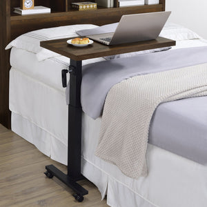 English Elm Geary Dark Pine Rolling C-Table with Hand Crank Height Adjust 27–39" Locking Casters for Laptop BreakfastGeary Dark Pine Rolling C-Table with Hand Crank Height Adjust 27–39" Locking Casters for Laptop Breakfast B062P375560