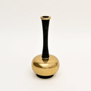 English Elm Decorative Gold and Black Aluminum Vase Minimalist Sculptural Accent for Console Shelf B346P324826