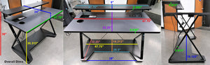 OSP Home Furnishings Checkpoint Gaming Desk Black / Carbon