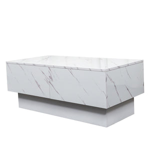 English Elm Coffee Table with Sliding Top and Hidden Storage, Extendable 57" Surface for Living Room Hosting White W331P270516