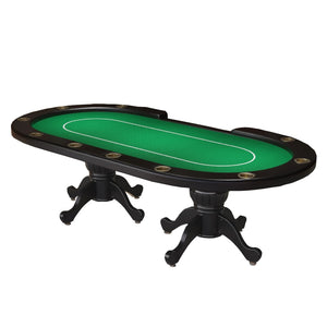 English Elm 96" Oval Casino Poker Table Seats 10 with Speed Cloth Felt Vinyl Armrest Cup Holders Green W2748S00025
