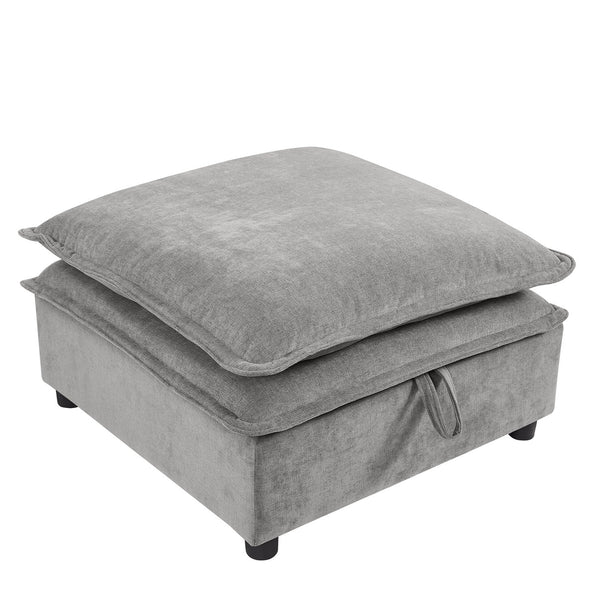 English Elm U_Style Large U-Shaped Modular 6-Seater Sofa with Storage, Convertible Sofa Bed, Removable Covers, Modern Comfort and Durable Frame Grey WY000447AAE