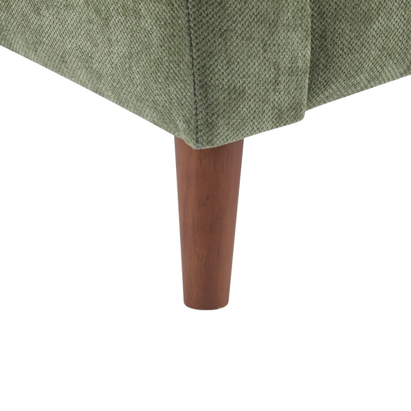 English Elm Mid-century Waffle Tufted Club Chair Solid Wood Splayed Legs Reading Lounge Accent Green,Walnut N776P379535G