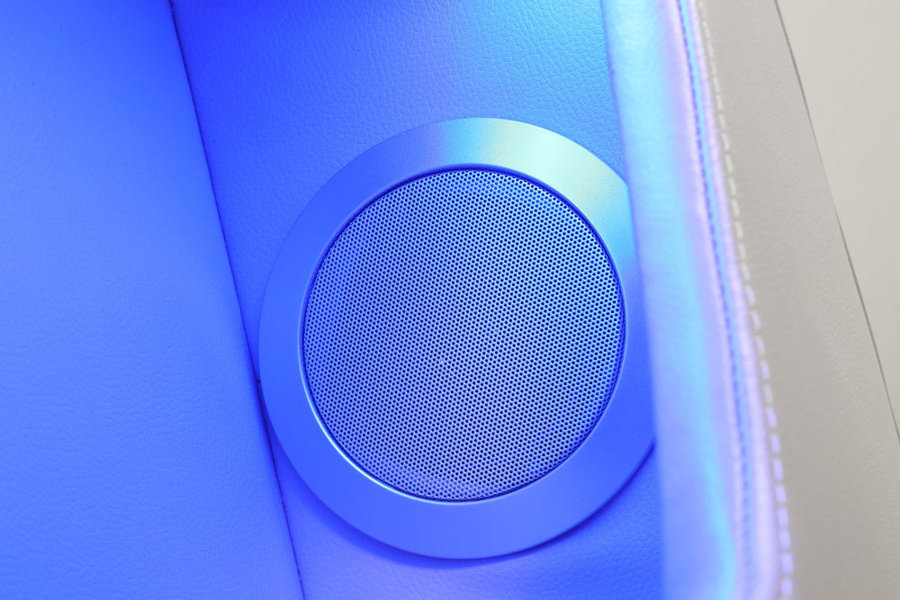 English Elm Fortuner 3PC Beige Living Room Set with Power Recline, Massage, LED Lighting, Bluetooth Speakers and USB B009S01502