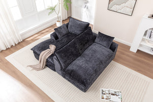 English Elm 103" Cloud Sectional Couch - Modern L-Shape Chaise Sofa With Compressed Memory Foam & No Assembly! W1170S00042