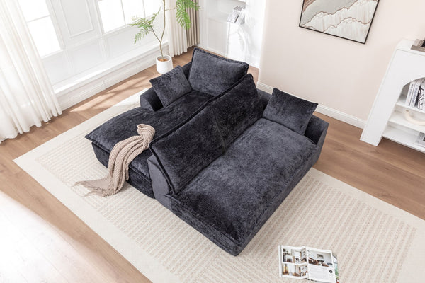 English Elm 103" Cloud Sectional Couch - Modern L-Shape Chaise Sofa With Compressed Memory Foam & No Assembly! W1170S00042