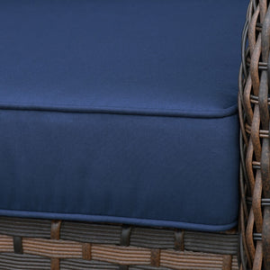 English Elm 3 Piece Outdoor Wicker Rocking Bistro Set with Glass Top Table Patio Porch W1889P500331