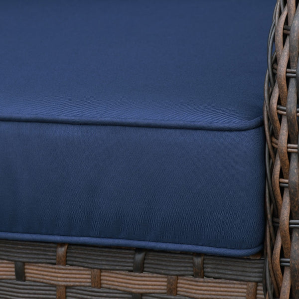 English Elm 3 Piece Outdoor Wicker Rocking Bistro Set with Glass Top Table Patio Porch W1889P500331