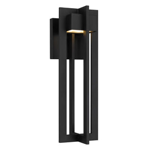 English Elm 18 Inch Matte Black Integrated Led Outdoor Sconce with Sandblast Glass Diffuser B370P414031