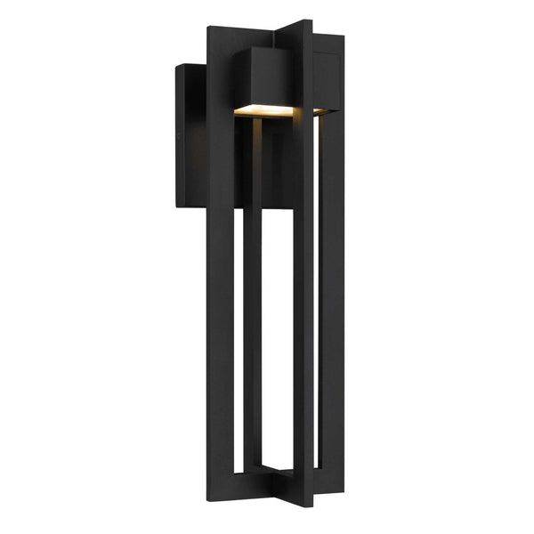 English Elm 18 Inch Matte Black Integrated Led Outdoor Sconce with Sandblast Glass Diffuser B370P414031