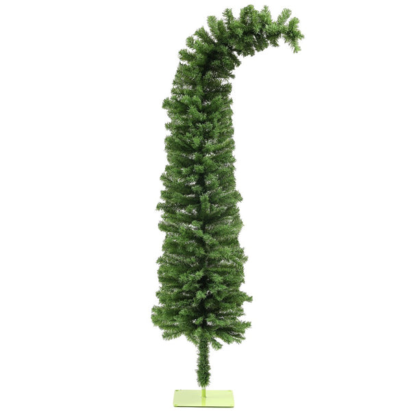 English Elm Homcom Slim Pencil Artificial Tree 6ft Whimsical Curled Top 400 Bendable Branch Tips W2225P229565