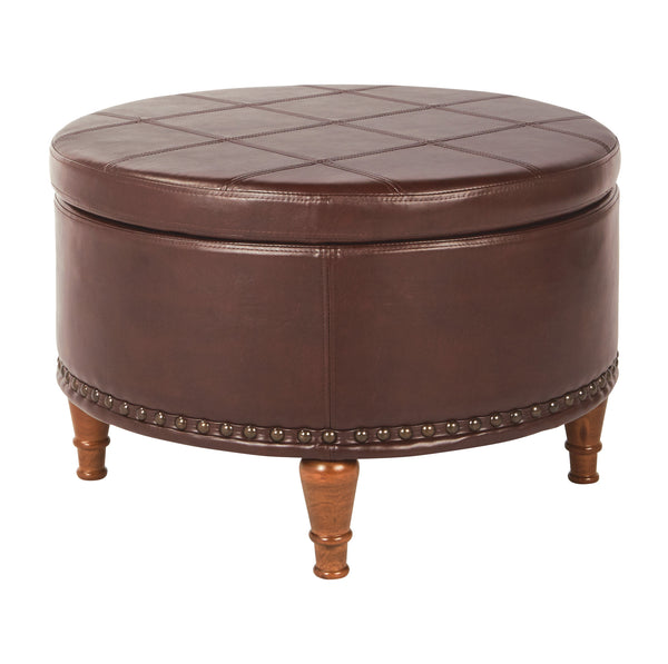 OSP Home Furnishings Alloway Storage Ottoman Espresso