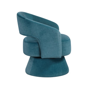 English Elm Modern Swivel Accent Chair in Lux Velvet Upholstery with Solid Wood Base, Compact Stylish Seating Teal 27.75 L x 26.5 W x 19.75 H B011P283808