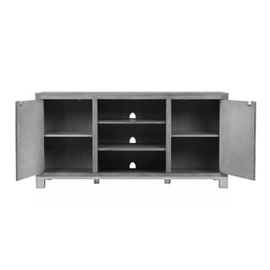 English Elm Pacific Heights Scandinavian Ash Grey Media Console with Open Shelving for Living Rooms B108P481209