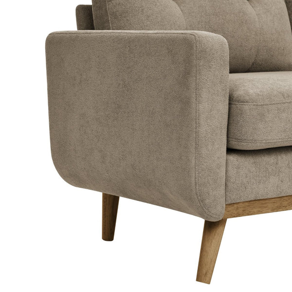 English Elm 67.7" Tufted Button Mid-century Loveseat with Splayed Wood Legs for Living Rooms Camel B355P428579