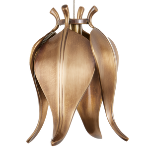 Iota 15-Light Multi-Drop Pendant - Elegant Antique Brass Fixture with Luminous Silver Canopy Design