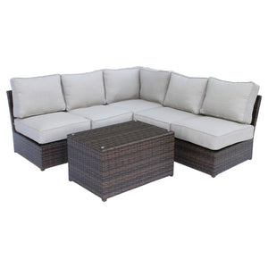 English Elm Fully Assembled Wicker 6-Piece Outdoor Seating Group With Plush Cushions For Stylish Comfort B120S00205